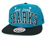 SAN JOSE SHARKS Snapback - Casquette Neuve Ajustable Officielle NHL - Zephyr Original Super Star - Casquette Turquoise/Noire