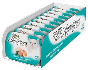 Fancy Feast Appetizers for Cats, Seabass & Shrimp, 2-Ounce Tubs (Pack of 10)