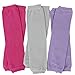 juDanzy 3 Pair Baby Girl Leg Warmers Solid Hot Pink, Solid White & Pink (newborn)