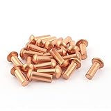 uxcell 銅ソリッドリベット　フラットヘッド　直径6mm　長さ16mm　ストレート　20個