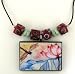 Lotus Flower Necklace Pink Flower Dragonfly Art Pe
