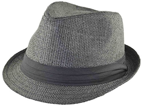 JKO Men's Straw Fedora 62cm 2xl Black