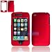 RUBBER FEEL Red Snap-On Cover Hard Case Phone Protector for Apple iPhone 3G