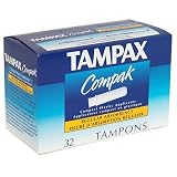 Tampax Compak Regular Absorbency Tampons, 32-Count Boxes (Pack of 3)
