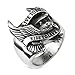 Stainless Steel Centered Eagle Biker Ring with