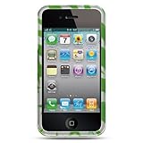 Green Zebra Star Hard Case Snap On Faceplate Cover For Apple iPhone 4