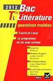 Profil Bac Littérature 2012 Tle L Questions traitées