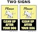 (2) TWO - CLEAN UP AFTER YOUR DOG ~Sign dog pet no poop crap pick