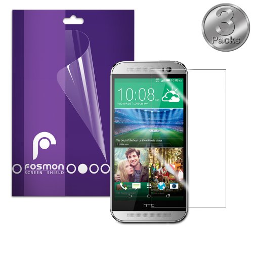 Fosmon Crystal Clear Screen Protector Shield for HTC One Remix (HTC One Mini 2) - 3 Pack
