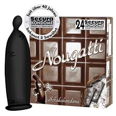 Orion 415103 Secura Nougatti, schwarze Kondome mit Schokogeruch und -geschmack, 24 St�ck