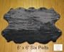 Faux Sheepskin Fur Pelt 6' x 6' (BLACK)