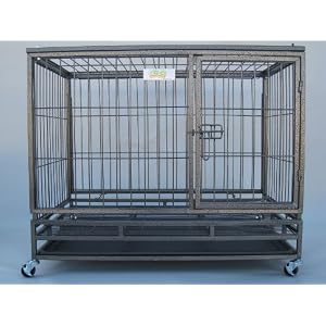 GoPetClub 44\” Heavy Duty Matal Dog Pet Bird Crate Cage Kennel