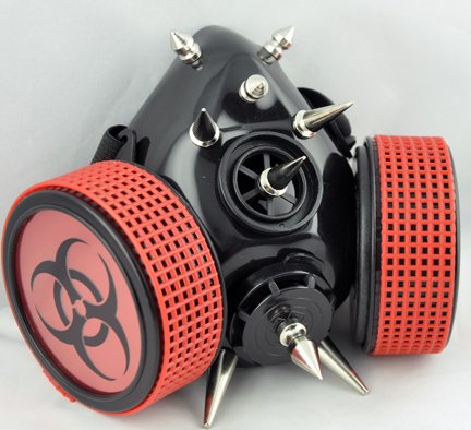 Red Bio Hazard Gas Mask Respirator Steam Punk Anime Death Metal