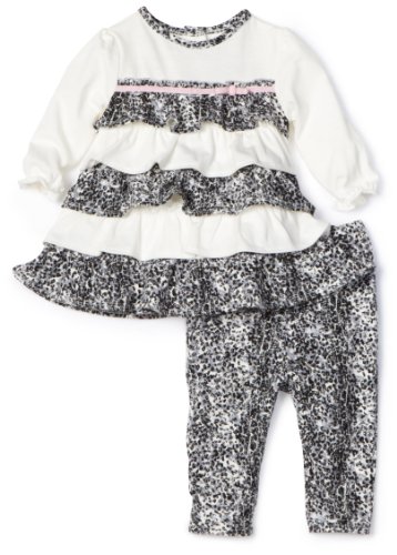 Youngland Baby-girls Newborn Long Sleeve Dress With Leggings