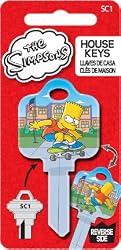 The Simpsons Bart Skateboarding Schlage SC1 House Key