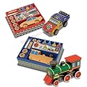Melissa & Doug Deluxe Decorate-Your-Own Wooden Vehicle Bundle