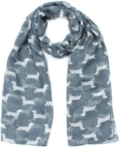 Glam Fashion Accessories Women's Dachshund Sausage Dog Print Oversized Grey