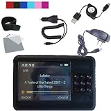 (5 in 1) Silicone Skin for Creative Zen X-fi 16 Gb 32 Gb Video Mp3 Player with Removable Armband and Beltclip + Screen Protector Kit + Car Charger + Travel Charger + Retractable Data Cable for Zen X-FI (Creative Zen X-fi not included)