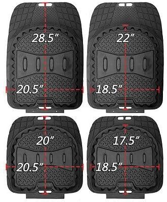 Floor Mats for SUVs Trucks Vans 4pc Set All Weather Rubber Deep Dish Fit Black