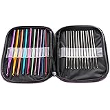Napoer Mixed Aluminum Handle Crochet Hook Knitting Knit Needle Weave Yarn Set (22pcs)
