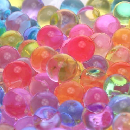 MarvelBeads Water Beads Gel Pearls- 12 Color Rainbow Mix- Makes 3-4 gallons of Beads when fully absorbed- Great for Wedding decor, Home decor, Vase filler, and as a toy. (7500 beads (90g))