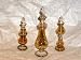 Perfume Aromatherapy Oil and Fragrance Scents Elegant Art Deco Crystal Carnival Glass Retro Collector Classic Vanity Bottle 3 Piece Gift Set / Each Brand New Handcrafted Extra Fancy Pyrex Glass Art Bottle Is One of a Kind & Decorated with 22kt. To 24kt. Gold!