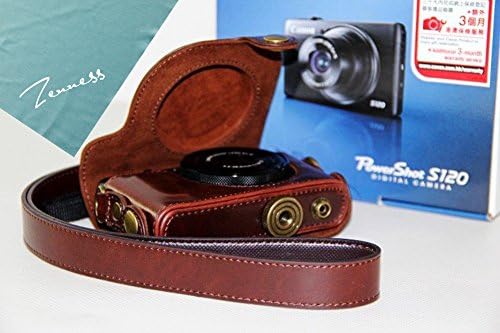 Zenness Retro Protective PU Leather Detachable Camera Case Bag Pouch for Canon S120 with Shoulder Strap (Coffee)