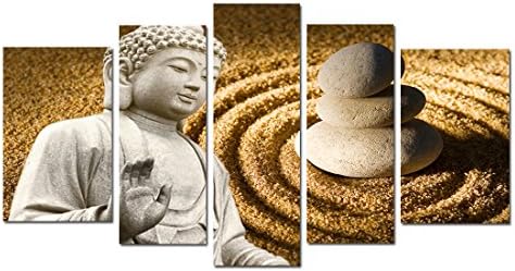 Englant- Zen Buddha Canvas Print 5 Pieces Wall Art (Uframed)