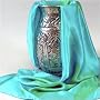 Women's Silk Headscarf, 100% Silk Designer Square Scarves by TexereSilk -- Celestial Delight