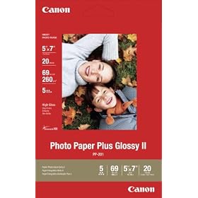 Canon Photo Paper Plus Glossy II, 5 x 7 Inches, 20 Sheets (2311B024)