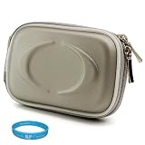 Grey Slim Edition Compact Digital Camera Carrying Case with Dual Zippered Opening and Removable Carbineer for Sony Cybershot DSC-TX100V Digital Camera + SumacLife TM Wisdom Courage Wristband