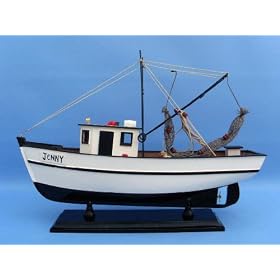 Forrest Gump - Jenny Shrimp Boat 16 Fully Assembled Fishing Boat Model Wooden Replica Home... by Handcrafted Model Ships