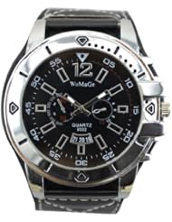 New Fashion Leather 2 Dials Decoration with Calenda Wrist Watch Quartz WTH0221