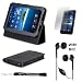 Black Deluxe Leather Flip Portfolio Protector Case Cover with Built In Stand for New Samsung Galaxy 