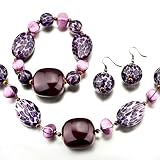 Valentines Day Jewelry Bracelet Earrings Set Pendant Necklace