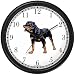   - Rottweiler Dog Wall Clock by WatchBuddy Timepieces (Black Frame)