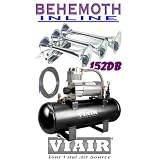 BEHEMOTH-i 152db Triple Trumpet Inline Train Style Air Horn & VIAIR 280c 150psi... by Assured Performance-Horns w Viair System