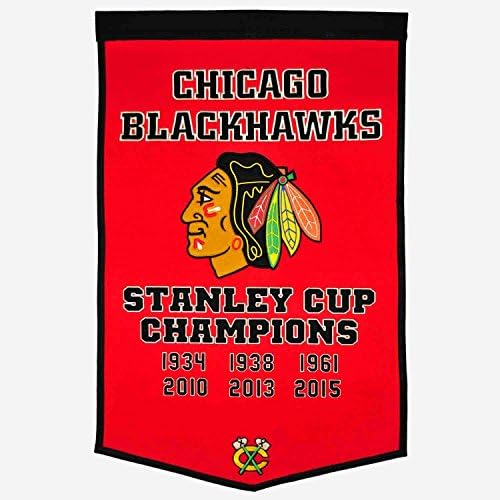 Chicago Blackhawks 24x36 Genuine Wool 2015 Stanley Cup Champions Dynasty Banner NHL NWT