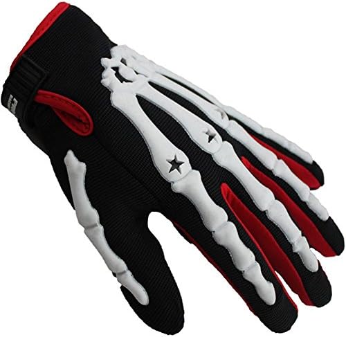 Deligloves Men Full Fingers Cycling Outdoor Skeleton Gloves Green Red L