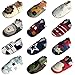 Dotty Fish Soft Sole Leather Infant Shoes Boys pre-Walkers. Navy with Red Car. 12-18 Months