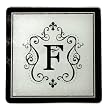 Monogram Elegant Glass Trivet - F