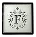 Monogram Elegant Glass Trivet - F