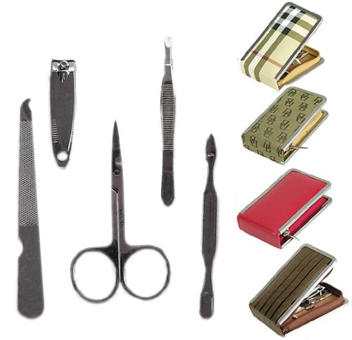 5 Pcs Stainless Manicure Set in a wallet, Clipper, Cuticle Scissor, Tweezer and more