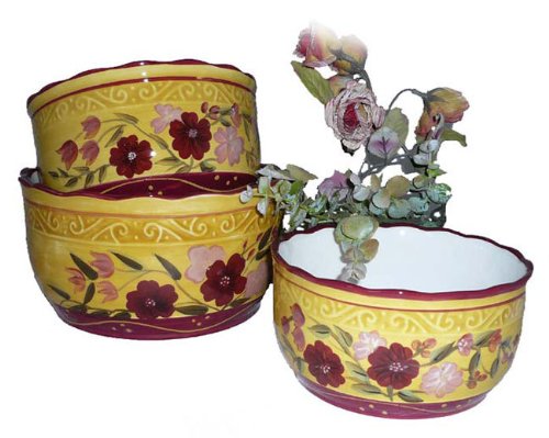 floral summer 3pc mixing bowls