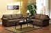 2 Pc microfiber fabric upholstered sofa and love seat set with rolled arms