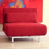 Baxton Studios Romano Convertible Sofa Chair Bed, Red