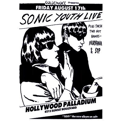 (24x33) Vintage Sonic Youth NIRVANA STP Poster PICTURE
