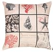 Seaside Shells Nautical Reversible Indoor/Outdoor Weather Resistant Fabric Pillows (Set of two 20 inch)