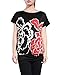 Allegra K Women Loose Fit Short Batwing Sleeve Flower Pattern Tunic Shirt XL Red