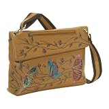 Anuschka Crsna Asymmetric Flap Bag: Angel Wings Carmel